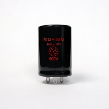 50Ufx50Uf/500V JJ Electronic Radial Capacitor (RoHS)