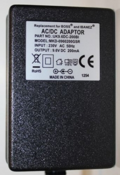 9.6V / 200mA UK Power Adaptor