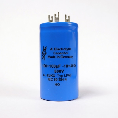 100Ufx100uF/500V F&amp;T Dual Value Radial Capacitor (RoHS)